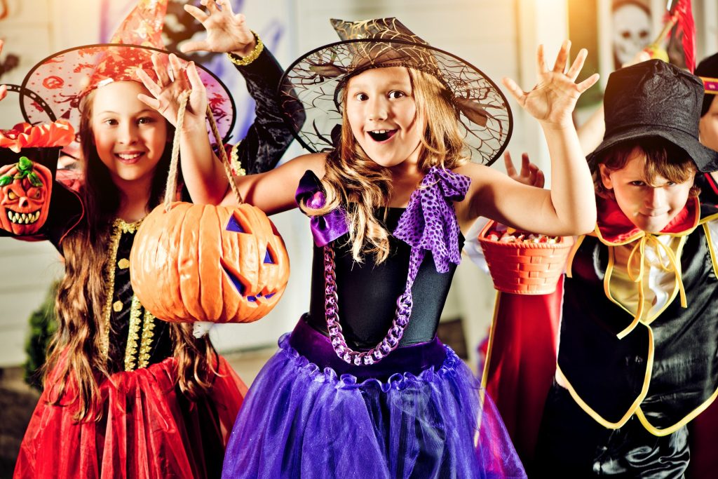 kids dressed up for halloween