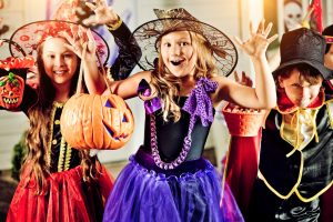 kids dressed up for halloween