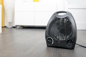space heater on the floor