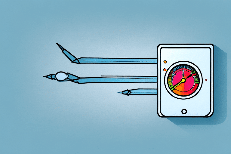 An air conditioning unit with a thermometer showing a warm temperature